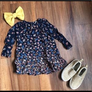 Zara Toddler Girl Dress Long Sleeves size 12 months 18
Months Blue dress navy